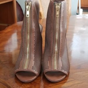 Steve Madden Cognac Open Toe Booties